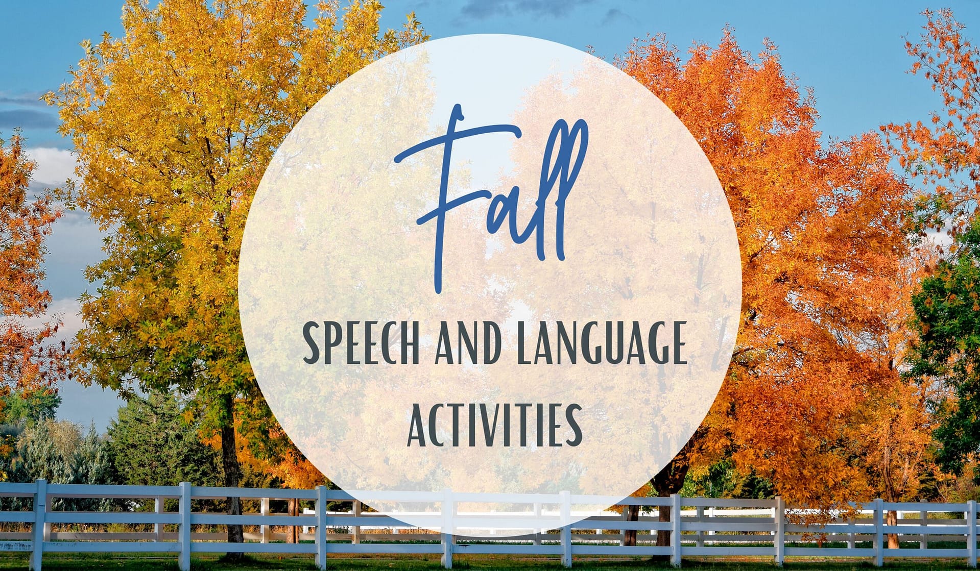 Fall Scene and Title Fall Speech and Language Activities