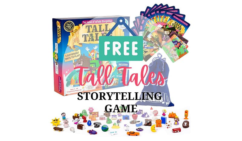 FREE Tall Tales Storytelling Game 1 image shows the Tall Tales Storytelling game